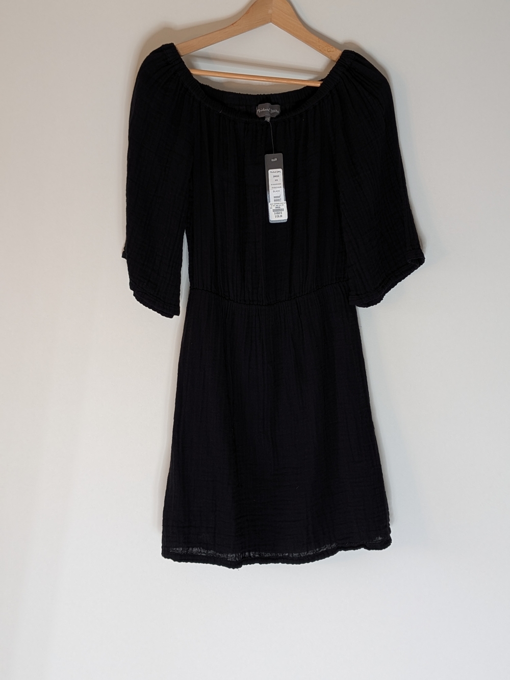 Michael Stars Black Off-Shoulder Mini Dress